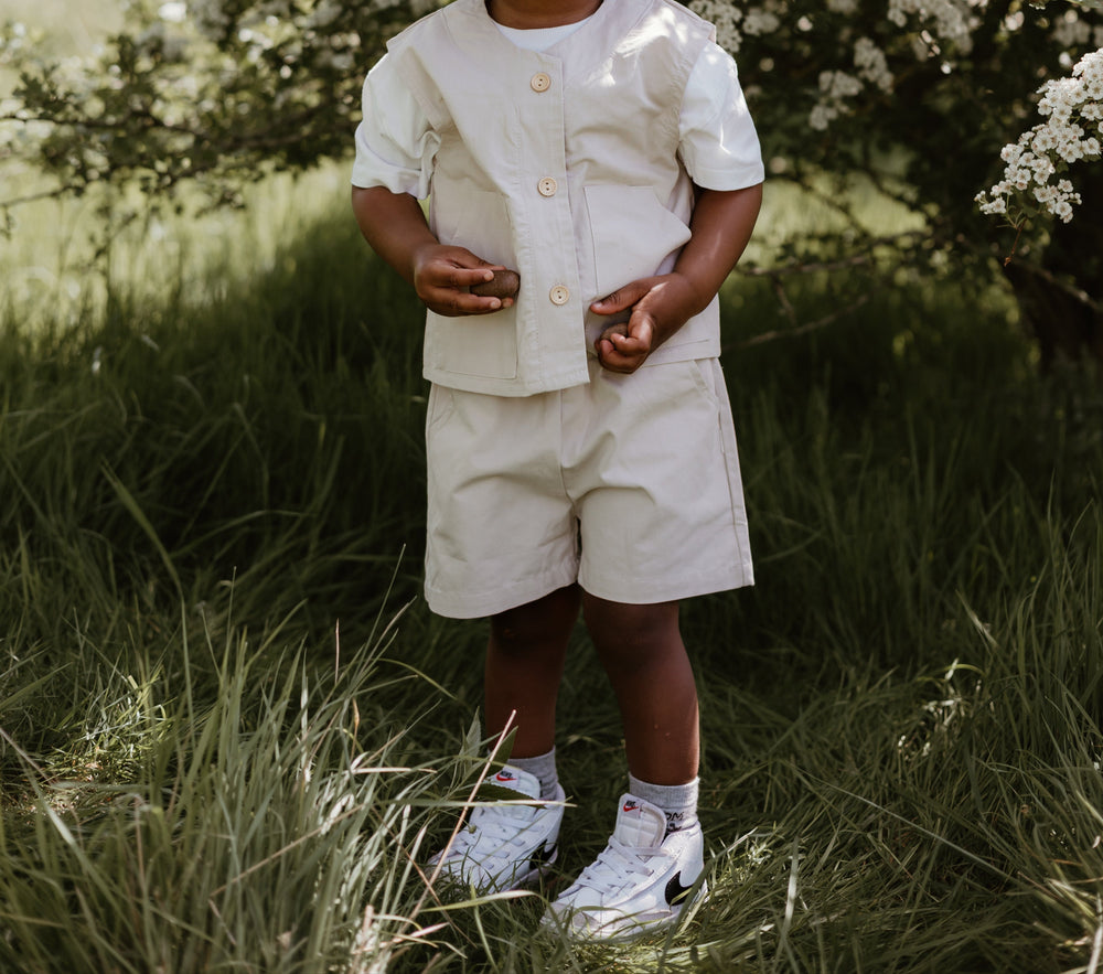 Ärmlöst Baby Denim Set – Sommar Koordinerat Set för Småbarn (0–4 år) | Mjukt & Andningsbart Bomull