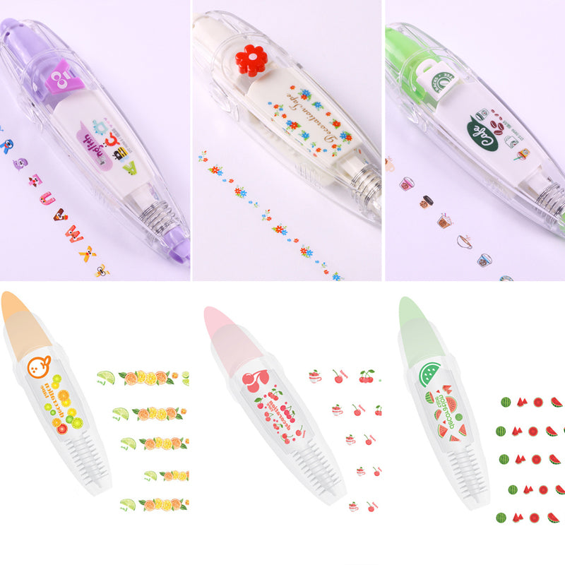 Dekorativ Penna med Cartoon-tejp – Perfekt för Bullet Journals, Planerare & Pyssel