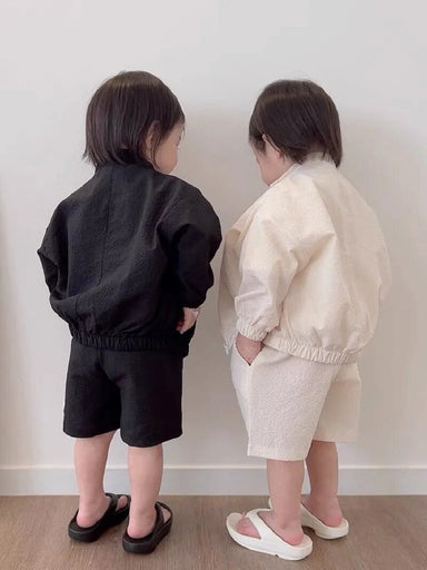 Trendig Bomber-outfit för Barn – Baby, Småbarn, Förskolebarn, Svart/Vit, Bomull, Storlek 0–5 År