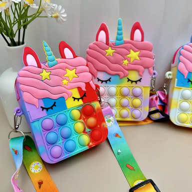 SparkleUnicorn Pop-it Ryggsäck – Magisk Enhörningväska för Barn | Stresslindrande & Lekfull
