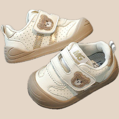 Sneaker med Kardborre – Björn Unisex, Khaki/Svart/Röd, Storlek 16–25