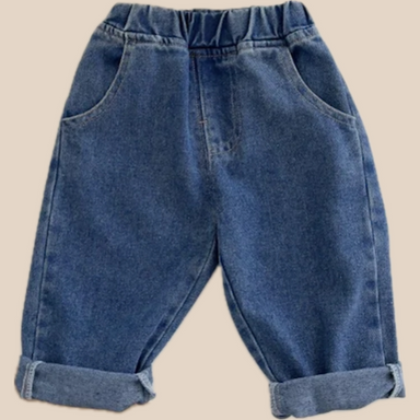 Jeans med Avslappnad Passform – Unisex, Blå/Svart/Aprikos, Bomull, Denim, 0–5 år