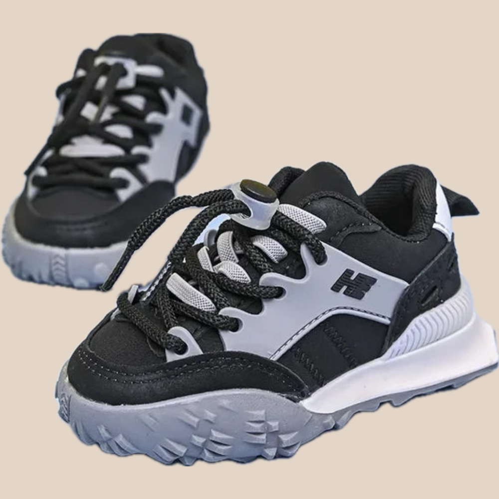 Sneakers - Gali Unisex, Svart/Orange, Polyester, Storlek 21-30