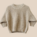 Stickad Tröja – Baki Unisex, Beige/Offwhite, Bomull, Storlek 0–4 år