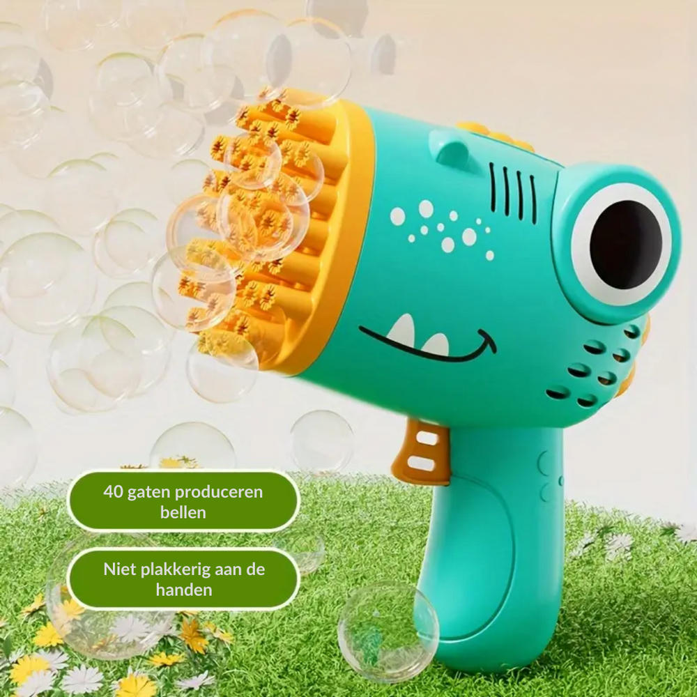 Dino Bubbelpistol – 40 Munstycken För Hundratals Bubblor | Lekglädje För Barn