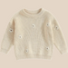 Stickad Tröja med Blommor – Flickor, Beige/Grön/Grå/Lila/Rosa, Bomull, Storlek 0–6 år