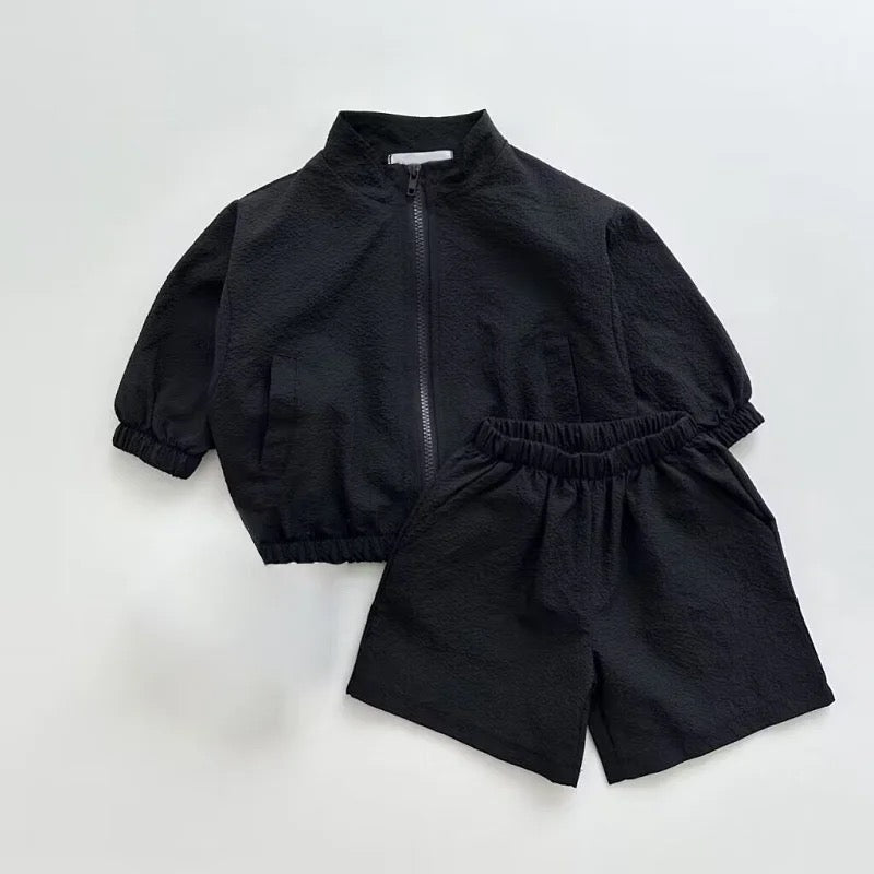 Trendig Bomber-outfit för Barn – Baby, Småbarn, Förskolebarn, Svart/Vit, Bomull, Storlek 0–5 År