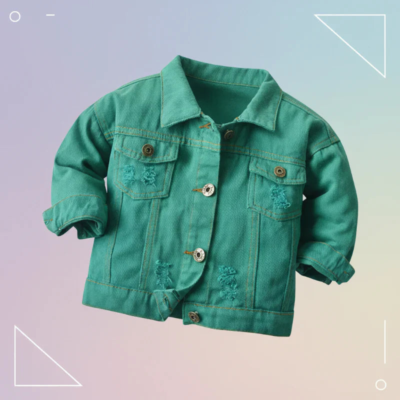 Candy Color Jeansjacka Barn – Lätt Denimjacka | 6Mån-7år