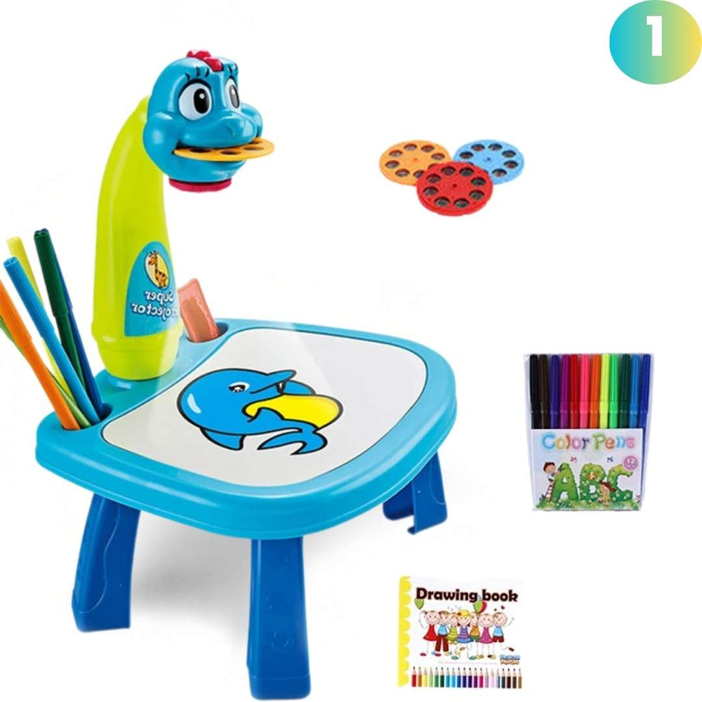ArtLight Ritbord med Projektor för Barn – Kreativ och Pedagogisk Leksak för 3+ År med Projektor och Tuscher