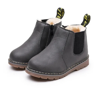 Chelsea boots barn fodrade med sidodragkedja – konstläder, halkskyddad gummisula, resår | barnkängor