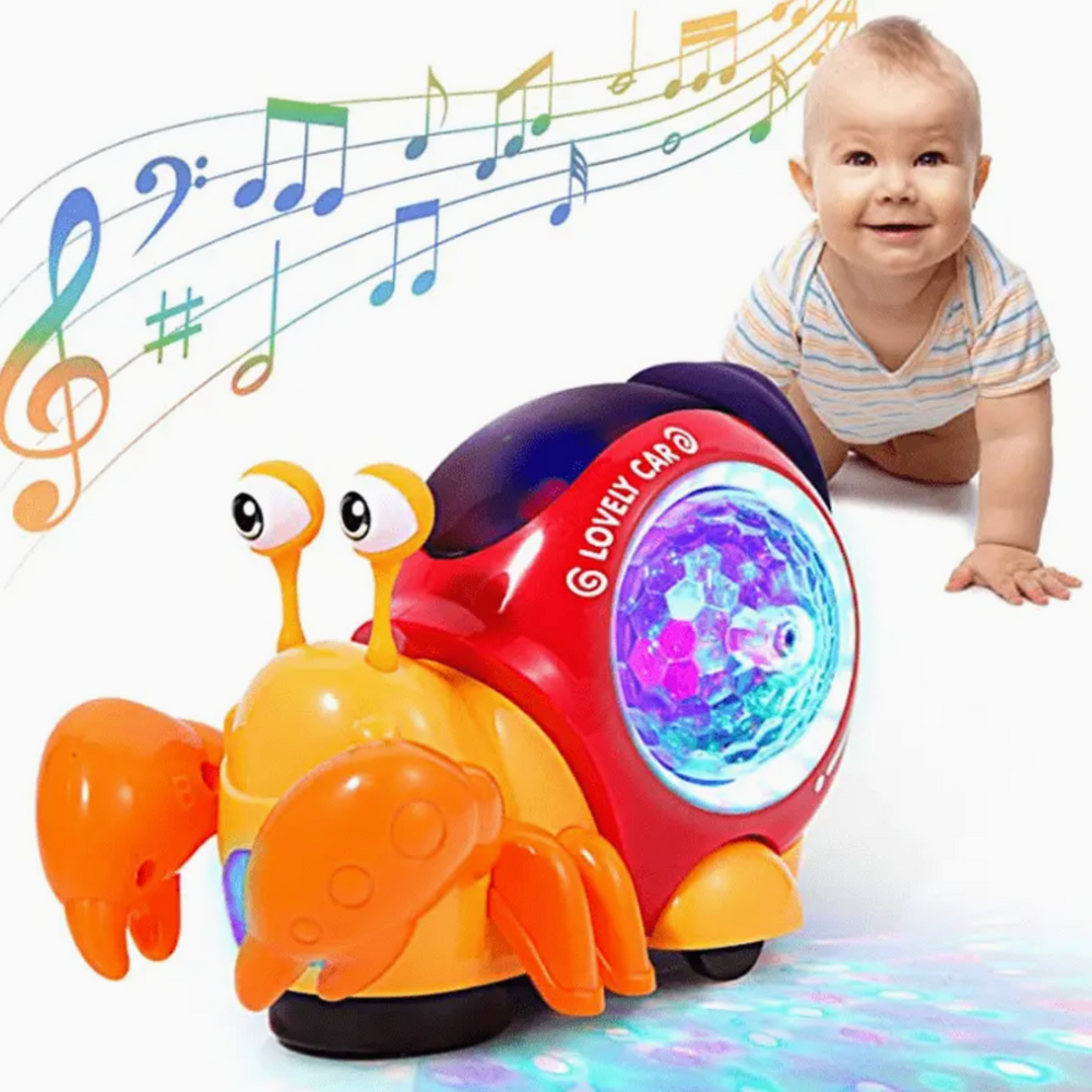 Interaktiv Musiksnigel för Bebisar | CrawlBuddy Kryptränare & Leksak med LED