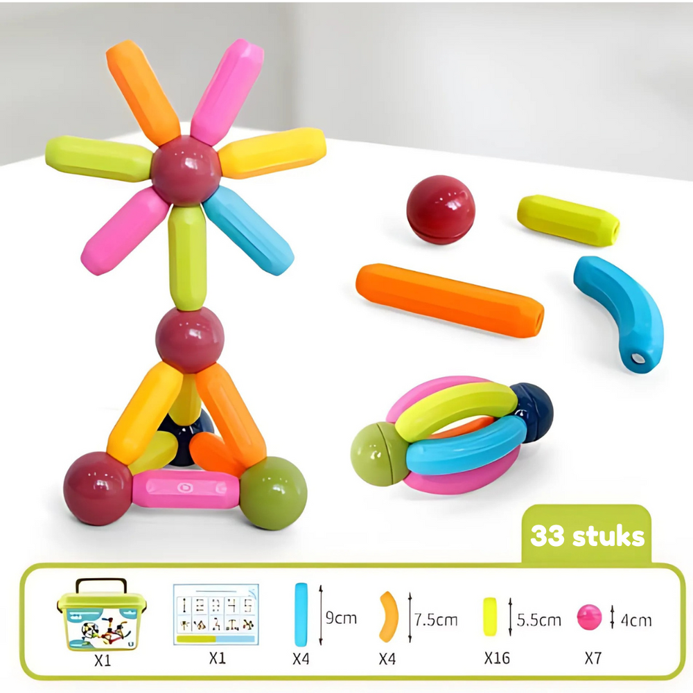 Magnetisk Byggsats för Barn | Säker & Pedagogisk Lek 3–12 År | Kreativt STEM-spel