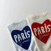 Sweatshirt med Tryck – Paris L’Amour Unisex, Grå/Vit, Bomull, Storlek 0–6 år