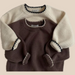 Stickad Tröja Retro – Toem Flicka, Brun/Beige/Vit, Bomull, Storlek 0–7 år