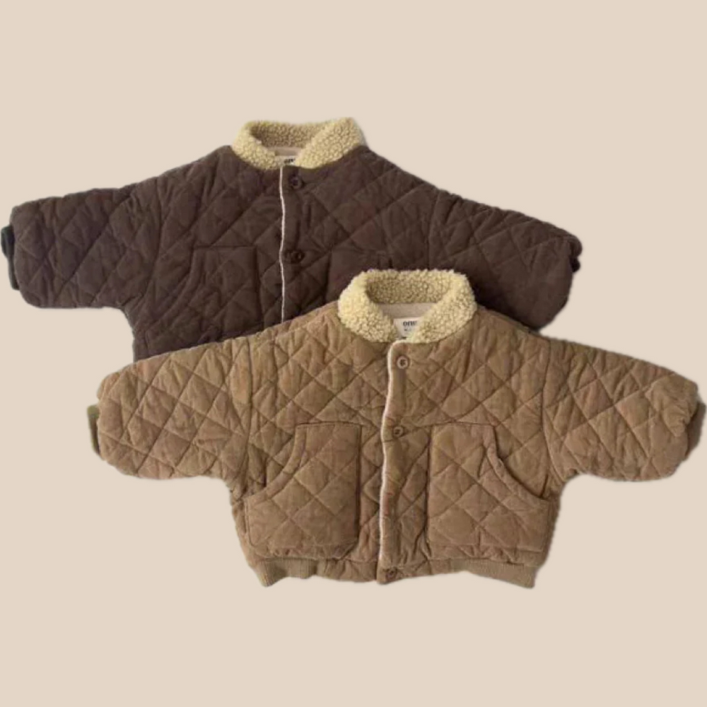 Vadderad jacka – Little Wanderer Pojkar, Brun/Beige, Bomull, Storlek 0–3 år