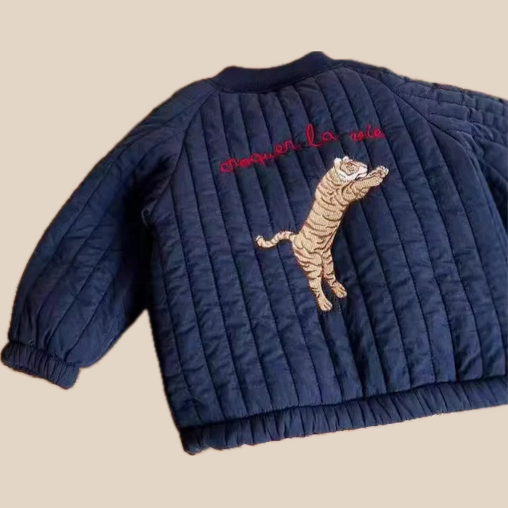 Vadderad Jacka – WildCharm Unisex, Blå/Vit, Bomull, Storlek 0–6 år