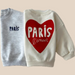 Sweatshirt med Tryck – Paris L’Amour Unisex, Grå/Vit, Bomull, Storlek 0–6 år