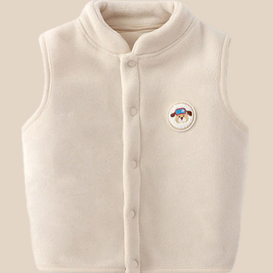 Väst med Emblem – Woef Unisex, Brun/Blå/Rosa/Vit, Fleece, Storlek 1–5 år
