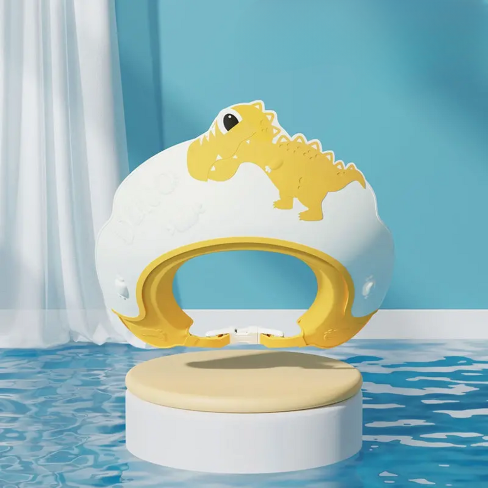 DinoSplash Baby Badmössa – Skydd mot Schampo och Vatten för Babys och Småbarn
