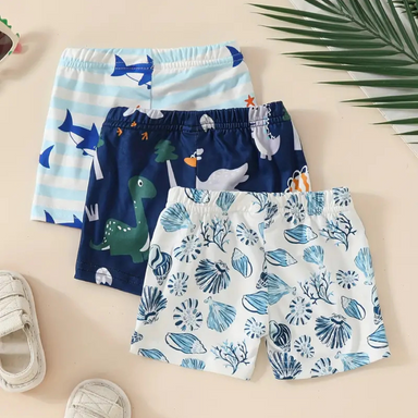 Set med 3 Glada Badbyxor för Pojkar – Snabbtorkande & Bekväma för Strand och Pool 0–3 År