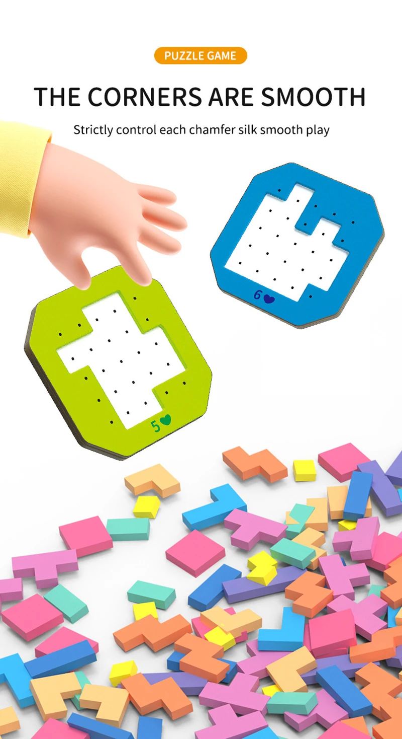 Logiska Block Geometriskt Pussel – Pedagogisk Leksak för Barn