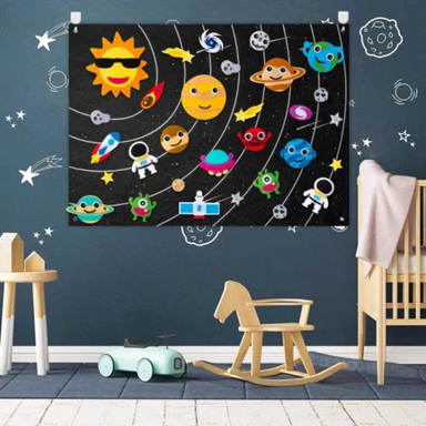 Pedagogiskt Rymdspel i Filt för Barn – DIY Lärorikt Universumleksak