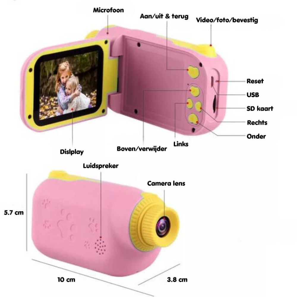 Digital Barnkamera för Barn 12MP – Kreativt Lek- och Lärande med Filter, Zoom & Spel