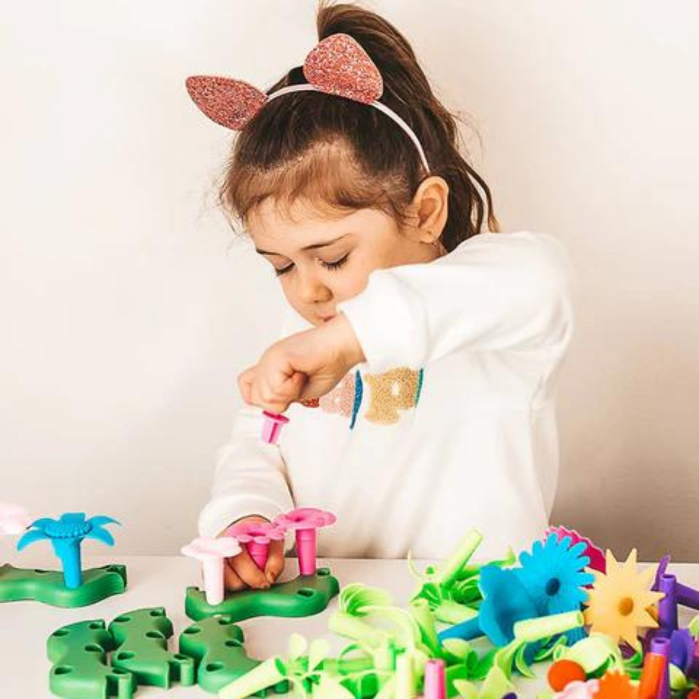 Montessori Blomsterträdgårdsset – Kreativ och Pedagogisk Lek för Barn från 3 År