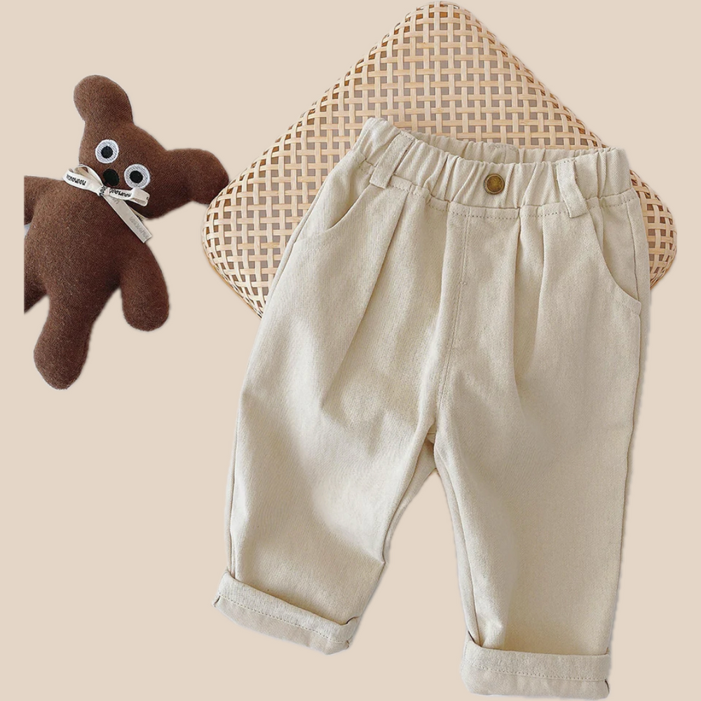 Casualbyxor med resår i midjan - Comfort Boys, Beige/Brun, Storlek 1-5 år