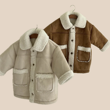 Teddy Sherpa Jacka – Unisex, Brun/Vit, Mocka, Storlek 0–6 år