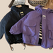 Vindjacka med huva – Lilo Unisex, Svart/Lila, Polyester, Storlek 0–6 år