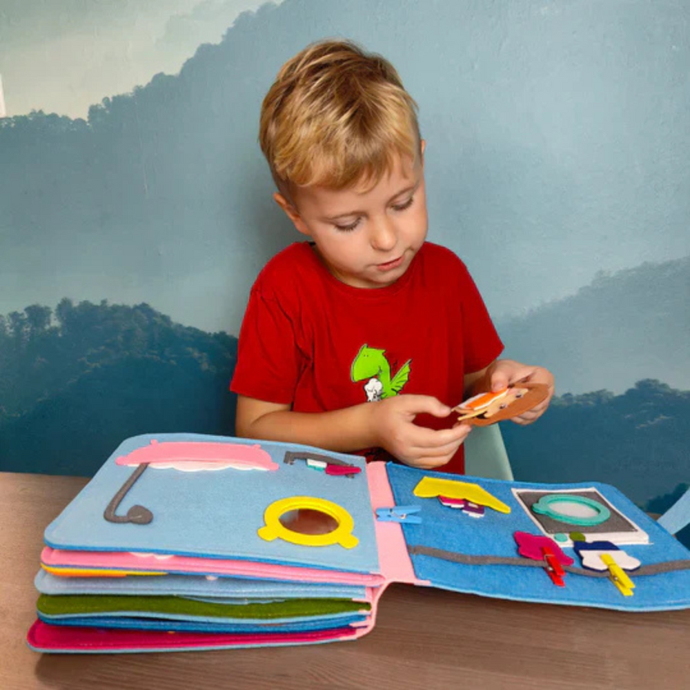 Montessori Aktivitetsbok för Småbarn – Pedagogisk & Resvänlig Leksak 2–5 År