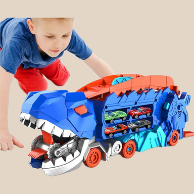 Dino Transportbil – Leksakslastbil för Barn med Dinofigurer, Hållbar Plast, Kreativ Lek