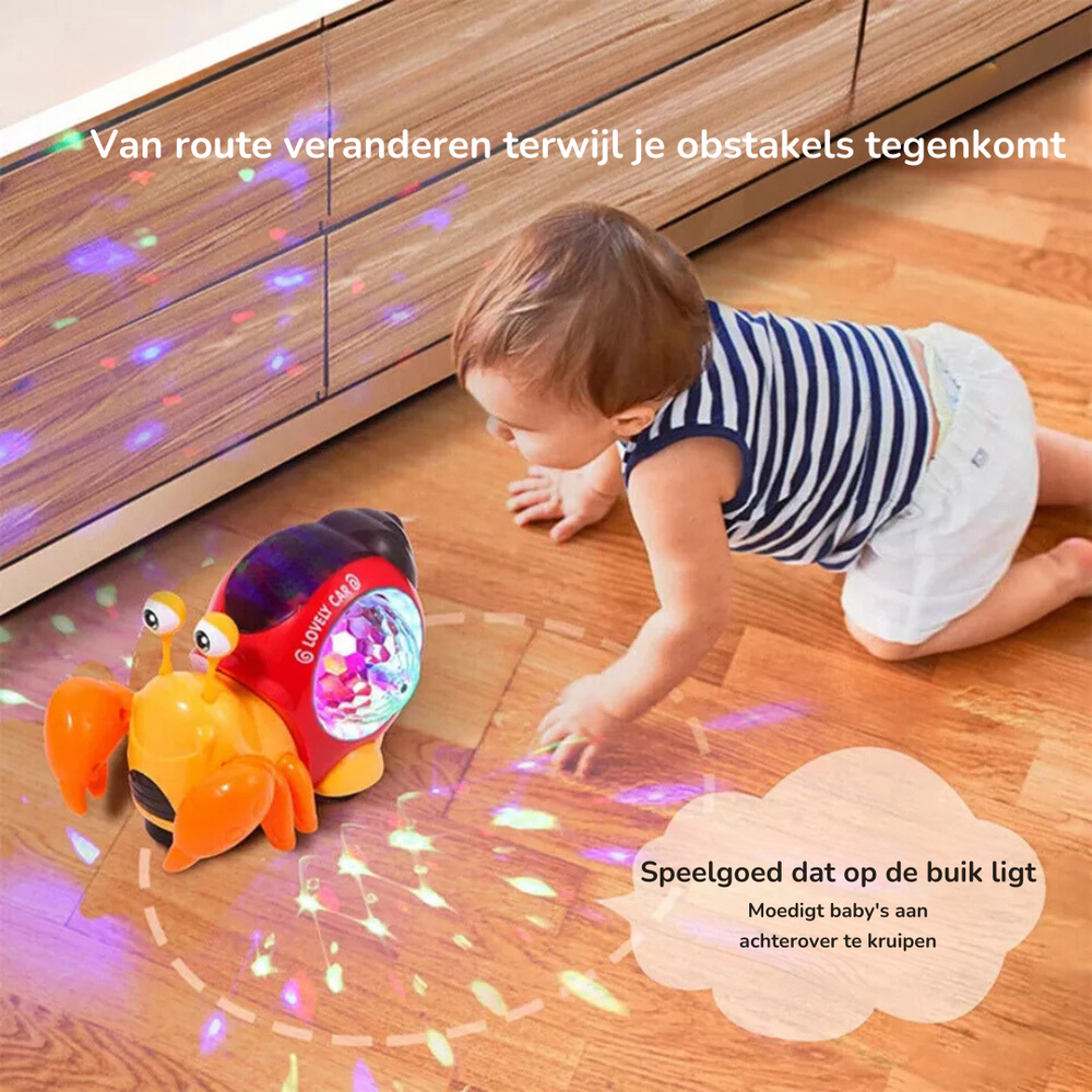 Interaktiv Musiksnigel för Bebisar | CrawlBuddy Kryptränare & Leksak med LED
