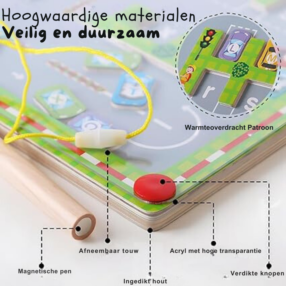 Magnetiskt Alfabet Spelbräde – Lär Bokstäver & Motorik | Pedagogiskt Montessori leksak 3+