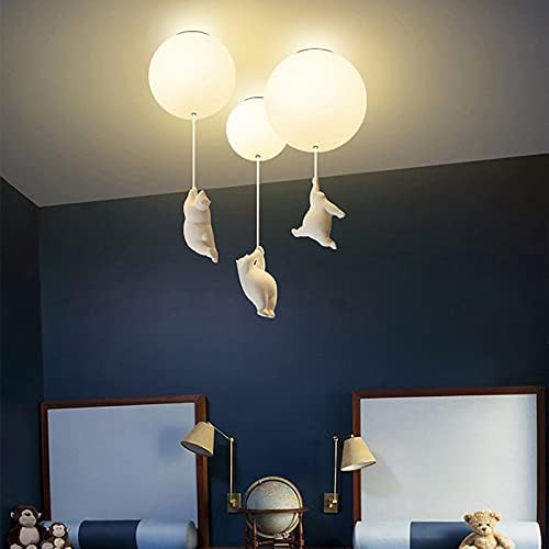 Barnrum taklampa med björnar och ballonger – stämningsfull belysning