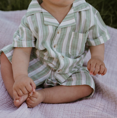 Baby Sommarset 0–3 år – Randig t-shirt & shorts i bomull | Unisex-outfit