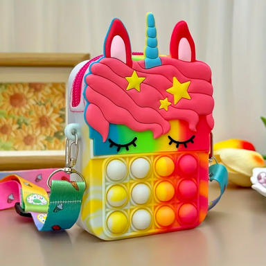 SparkleUnicorn Pop-it Ryggsäck – Magisk Enhörningväska för Barn | Stresslindrande & Lekfull