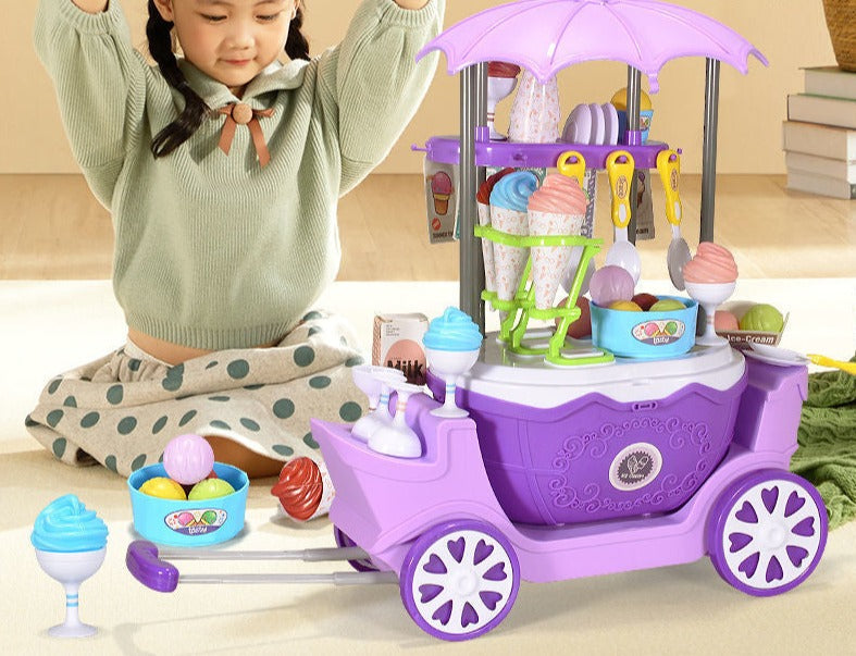 Glassvagn Lekvagn för Barn – 69 Tillbehör för Kreativ Rollek & Fantasi