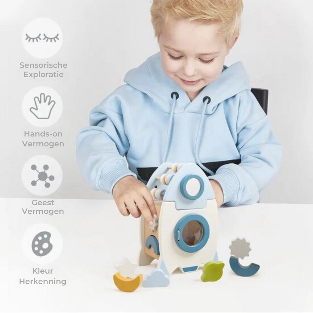 Pedagogiskt Trä-Rymdbyggklossar | SpaceBuild Kreativt & Montessori-leksaker