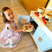 Trä-Pizzasett för Barn – Pedagogiskt Rollspel från 3 år