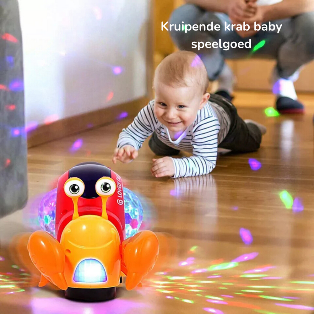 Interaktiv Musiksnigel för Bebisar | CrawlBuddy Kryptränare & Leksak med LED