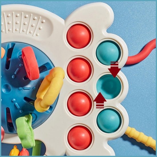 Sensoriskt leksak – OctoPlay bläckfisk, interaktiv babyleksak, BPA-fri, fidgetleksak, pedagogisk & motorisk utveckling