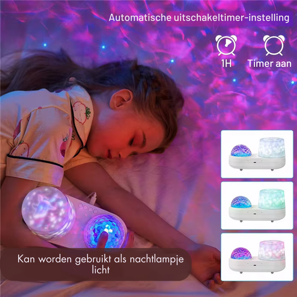 Stjärnhimmelprojektor för Barn & Vuxna – LED Nattlampa med Oceanljus & Timer