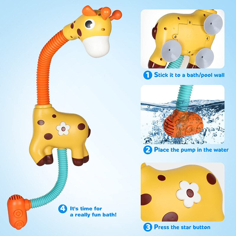 Giraffe Splash™ Vattenfontän för Småbarn – Pedagogiskt Badleksak utan Batterier