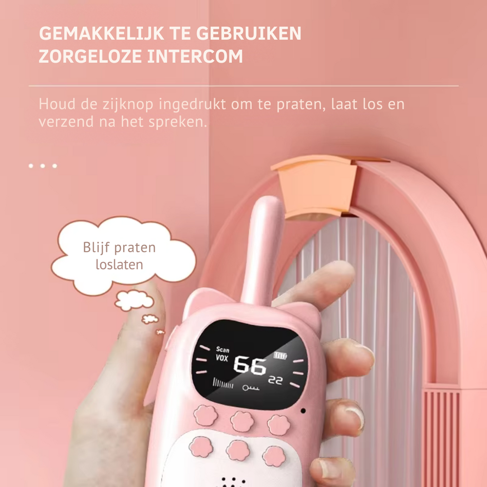 Walkie-talkies för barn – Uppladdningsbart set med räckvidd upp till 3 km