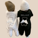 Overall med Änglavingar – Baby, Svart/Vit, Bomull, Storlek 0–2 år
