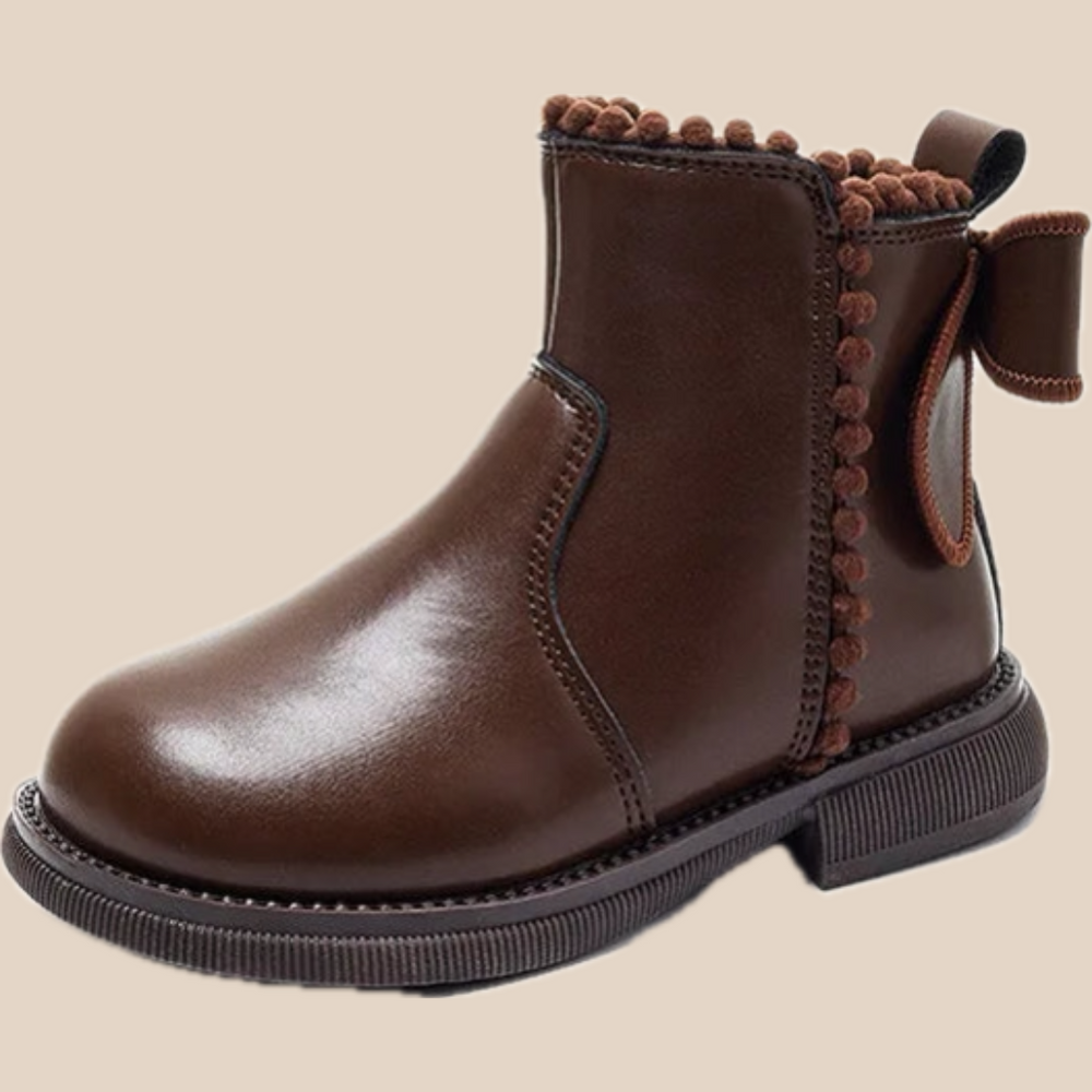 Ankelstövlar – Nilla Flickor, Brun/Svart, Läder, Storlek 23–26