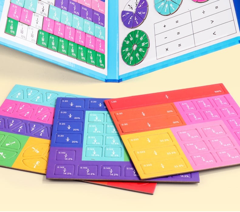 Montessori Magnetiskt Bråkpusselbok för Barn – Lär Dig Matematik Lekfullt och Interaktivt!