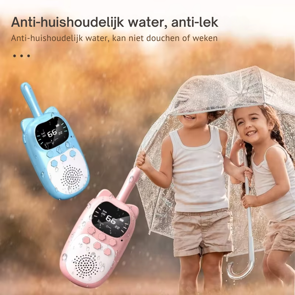 Walkie-talkies för barn – Uppladdningsbart set med räckvidd upp till 3 km